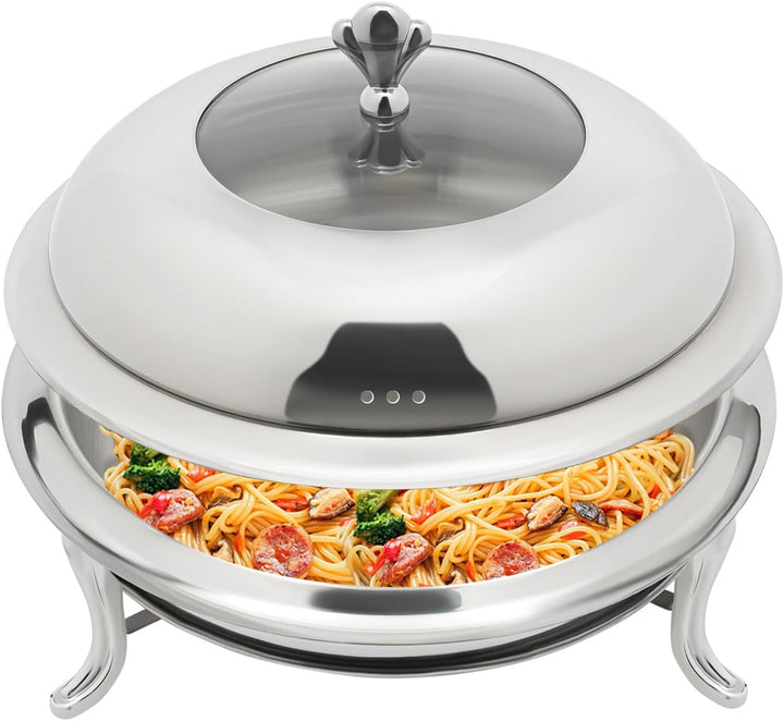 Rund Chafing Dish 28cm Edelstahl Esszimmer Herd Chafing Dish Food Warmer ohne Ohren für Buffet-Resta