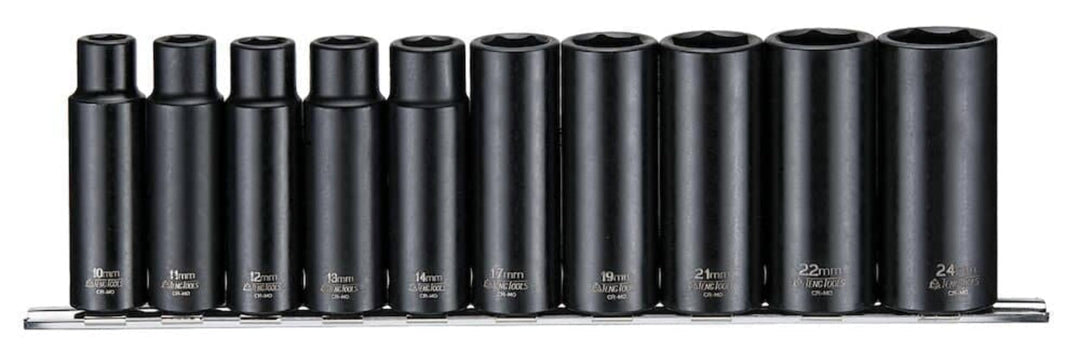 Teng 9126 10 Stück Metrisches Deep Impact Socket Set 1/2in Vierkantantrieb