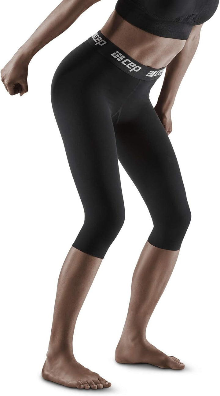 CEP – SKI 3/4 Base Tights für Damen | Warme Skiunterwäsche mit Kompression in schwarz | Grösse XS