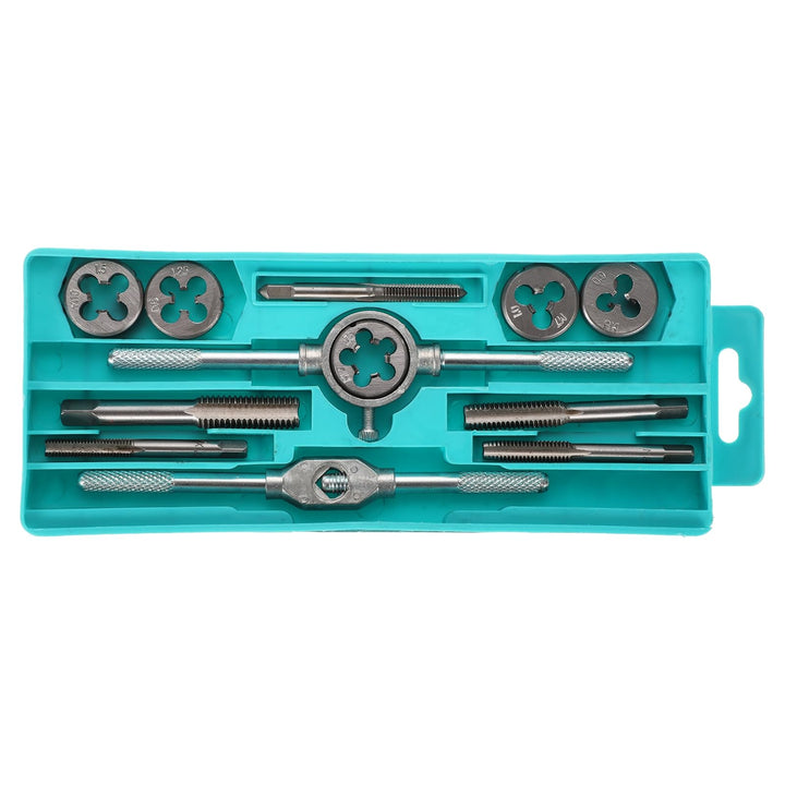 QUARKZMAN 12 Stück Metrisches Gewindebohrer Und Schneideisen Set M6-M12 Set Schraubengewindebohrer S