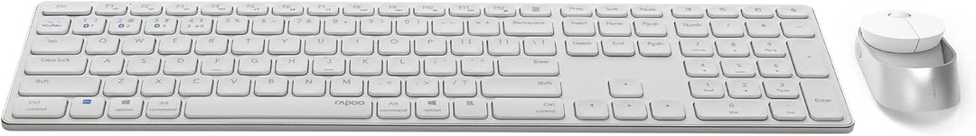 Rapoo 9850M kabelloses Tastatur-Maus Set Wireless Deskset 1600 DPI Sensor wiederaufladbarer Akku fla