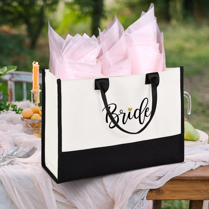 Lamyba Bride Bag with Makeup Bag and Reinforced Bottom, Bride Gifts/Bridal Shower Gifts for Bride, B