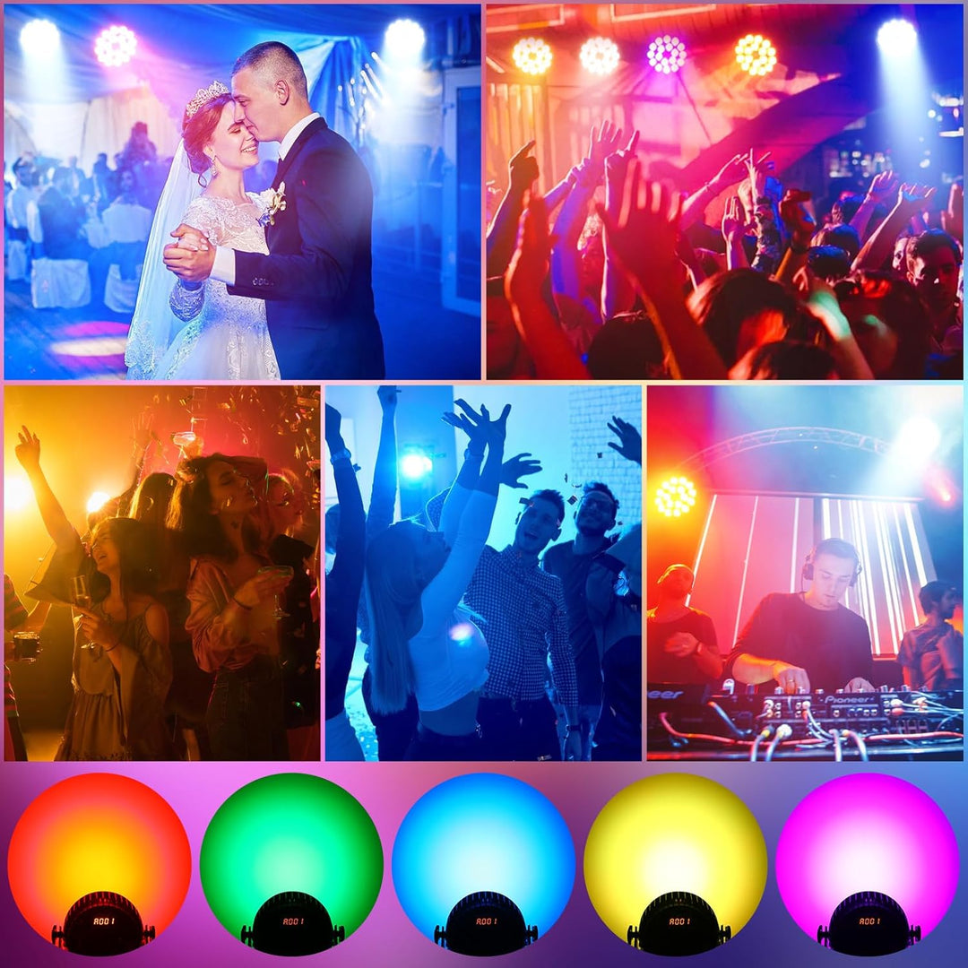 2pcs LED Par Strahler 200W LED Par Scheinwerfer 18 LED Bühnenlicht LED Par Licht,RGBW DMX512 Discoli