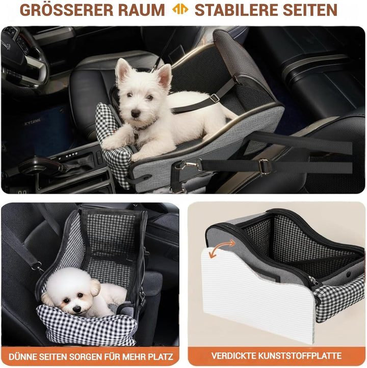 Mittelkonsole Hundeautositz, Haustier-Welpen-Autositz, Mittelkonsole, Armlehne für kleine Hunde (Kar