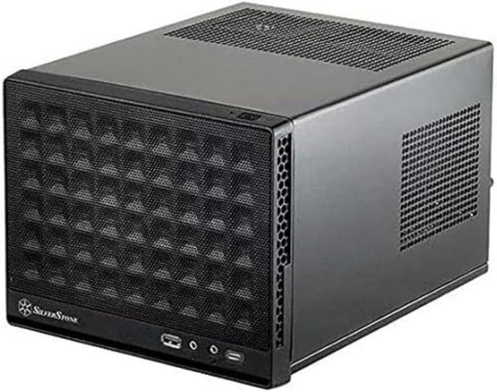 Silverstone SST-SG13B-C - Sugo Mini-ITX kompaktes Cube Gehäuse, Mesh-Frontblende, USB Typ C Anschlus
