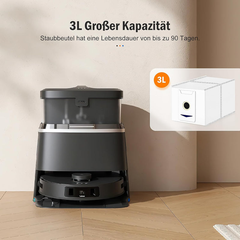 10 Stück Staubbeutel Zubehör für Ecovacs Deebot T30 Omni / T30 Pro Omni Saugroboter, 3L Grosser Kapa