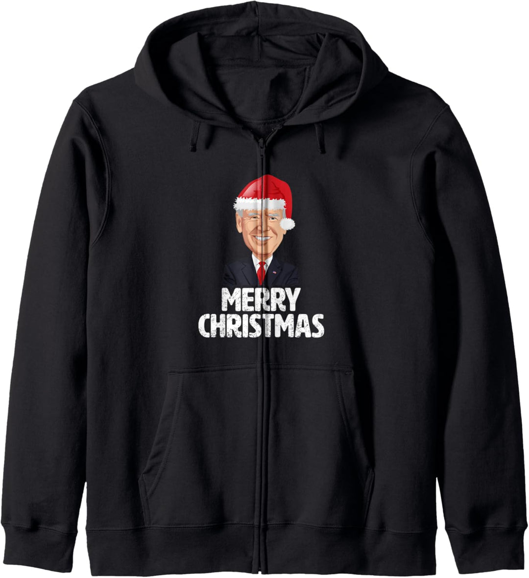 Joe Biden w/ Santa Claus Hat Merry Christmas Funny Graphic Kapuzenjacke