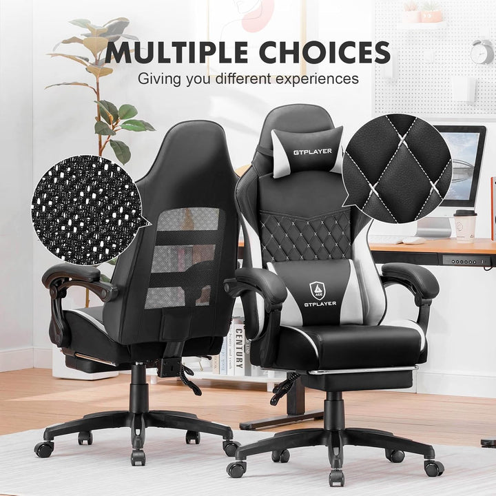 GTPLAYER Gaming Stuhl, Gaming Chair, Ergonomischer Höhenverstellbarer Bürostuhl, Zweckmässig für Win