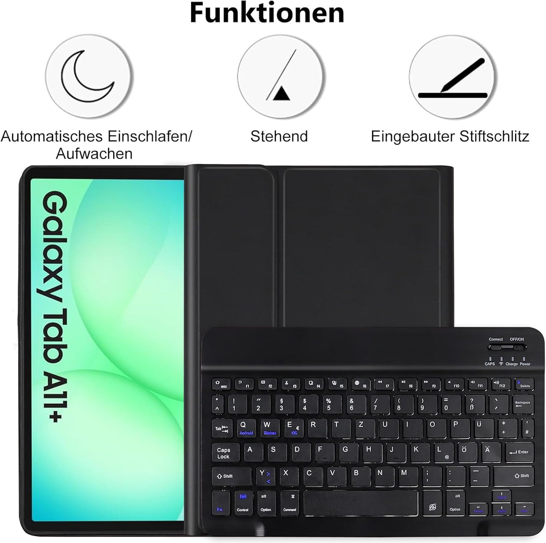 Tastatur Hülle für Samsung Galaxy Tab A11+ Plus 11 Zoll 2025 / Tab A9+ Plus 11 Zoll 2023 Tablet, Mag