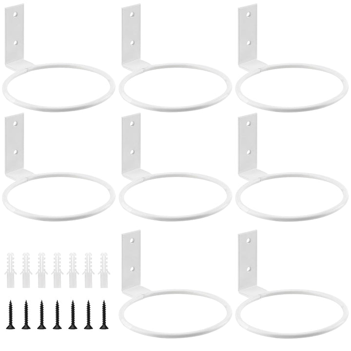 MUNGHOK 8 Stück 10cm Wandhalterung Blumentopf Weiss, Wand Blumentopfhalter Ring Wandmontage Pflanzen