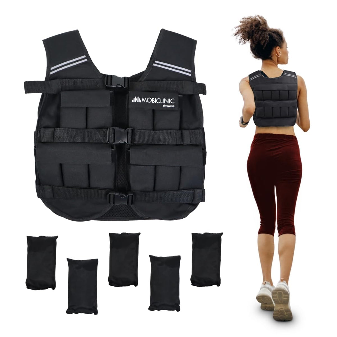 Mobiclinic®, Gewichtsweste, 10/20kg, Weighted vest, Verstellbar, Langlebig, 600D-Oxford-Gewebe, Inkl