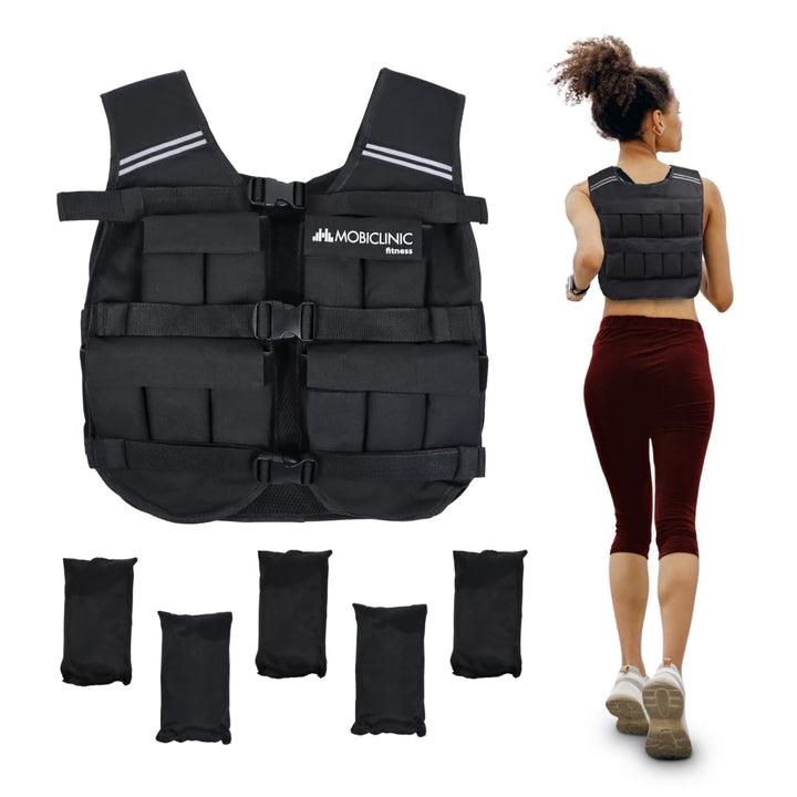 Mobiclinic®, Gewichtsweste, 10/20kg, Weighted vest, Verstellbar, Langlebig, 600D-Oxford-Gewebe, Inkl
