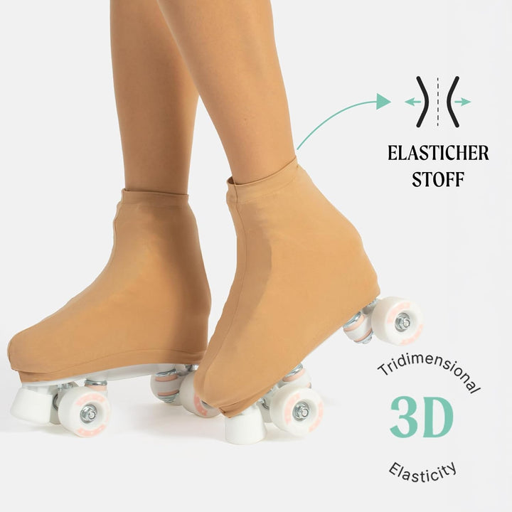 CALZITALY Skates Cover, Rollschuhe und Schlittschuhe Überzieher, Hautfarbe, Karamell, Schwarz, Schuh