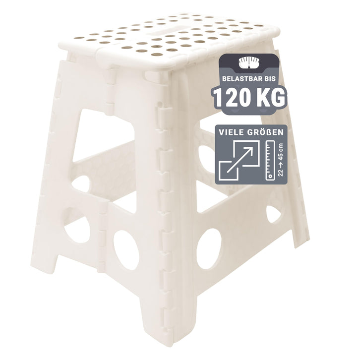 ZOLLNER Tritthocker faltbar - Klapphocker für Kinder und Erwachsene bis 120kg - Anti-Rutsch-Beschich