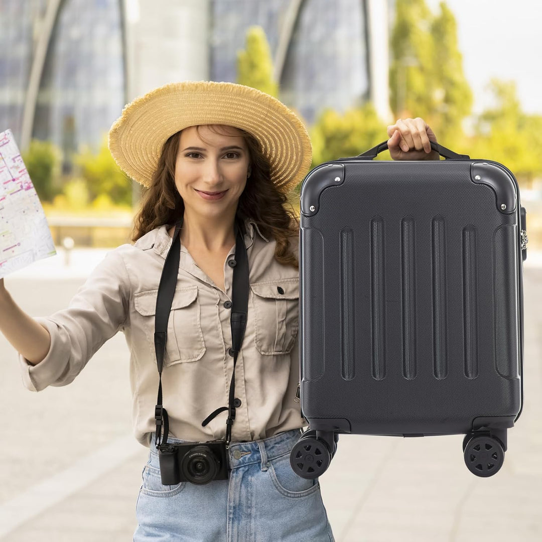 Trolley Koffer Suitcase, Reisekoffer, Rollkoffer Handgepäck, Hartschalenreisekoffer mit 4 Rollen 360