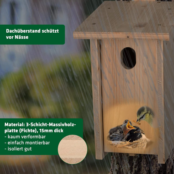 GARDIGO® Nistkasten Bausatz für Gartenrotschwanz I Vogelhaus zum selber bauen I Made in Germany I Vo