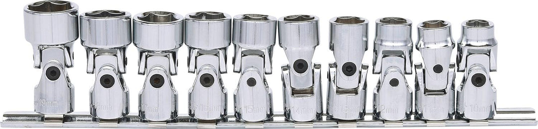 KS Tools 911.3840 3/8" CHROMEplus Sechskant-Stecknuss-Satz mit Gelenk, 10-tlg.10-19mm