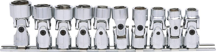 KS Tools 911.3840 3/8" CHROMEplus Sechskant-Stecknuss-Satz mit Gelenk, 10-tlg.10-19mm