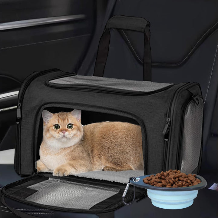 BYZESTY Transportbox Katze Hund Katzentransportbox Hundebox Faltbar Hundetransportbox Katzen Transpo