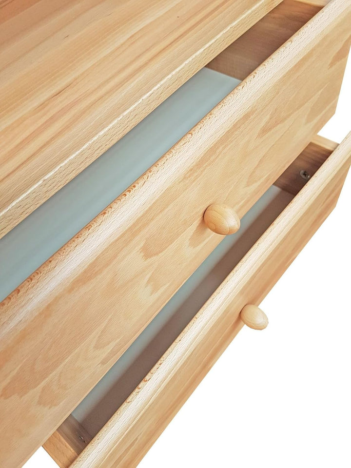 Erst-Holz Niedrige Nachtkonsole Buche Massivholz Nachttisch mit Zwei Schubladen 90.20-K38