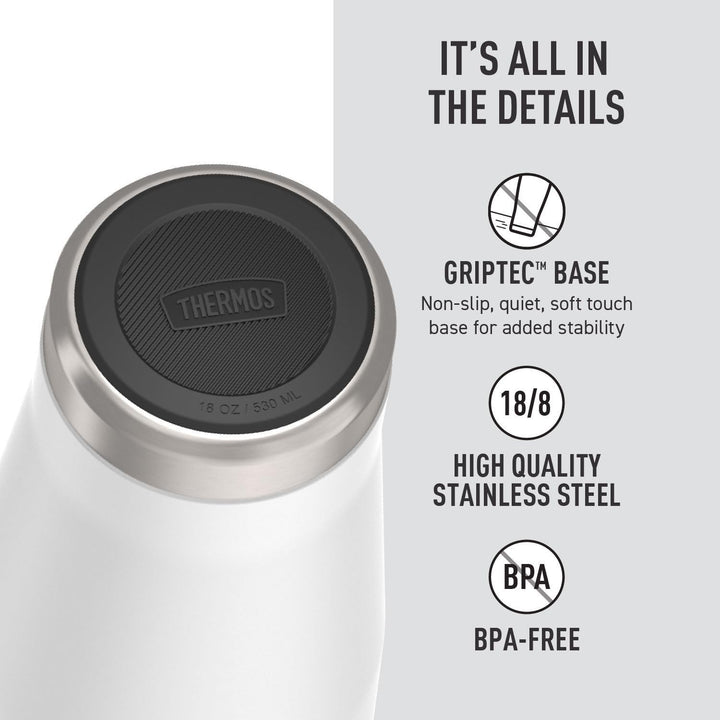 THERMOS Icon Series Edelstahlbecher mit Schiebeverschluss, 530 ml, Weiss 532 ml Weiss/Opulenter Gart