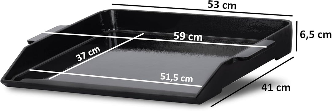 BBQ-Toro Gusseisen Grillplatte emailliert | 59 x 41 cm | BBQ Plancha, Grillplancha | Rechteckig, Uni