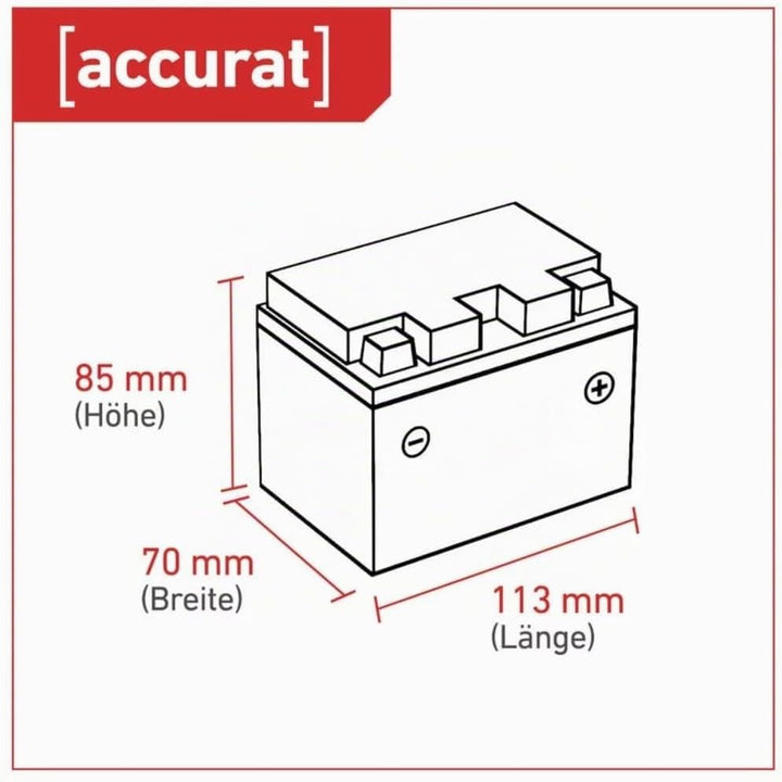 Motorradbatterie YTX4L-BS - 12V, 4Ah, 55A, rüttelfest, wartungsfrei - Starterbatterie, AGM Batterie