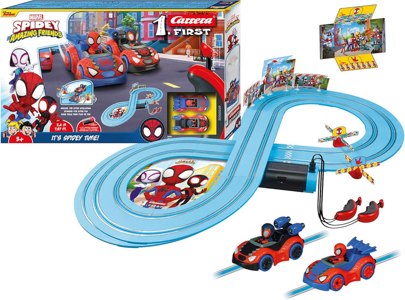 Carrera - 20063049 - Carrera First I Spidey Web Spinners Rennbahn-Set I Auto für Rennbahn | Rennbahn