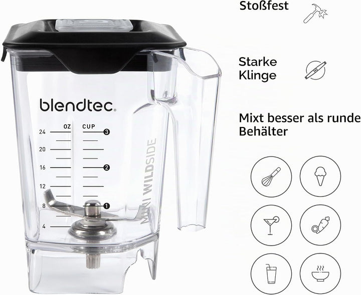 Blendtec 40-642-50 Mini WildSide Jar Behälter, 1.3 L, Transparent Mini-Glas von WildSide, Mini-Glas