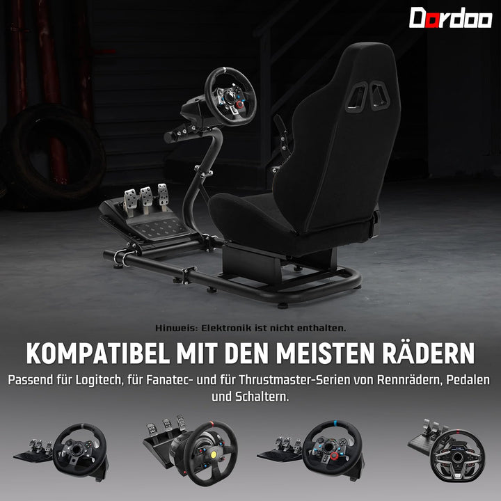 Dardoo Racing Simulator Cockpit mit verstellbarem Sitz Fit für Logitech/Thrustmaster/Fanatec G923 G2