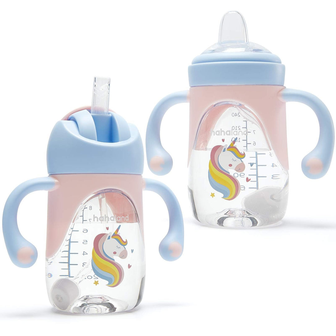 Baby Sippy Cup with Straw for Baby 6-12 Months - Space Rocket Rose, Rose