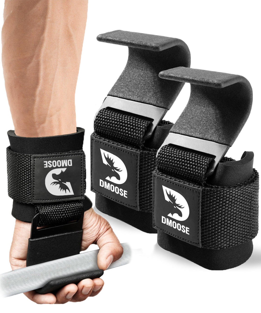 DMoose Fitness Zughilfen Krafttraining für Männer &amp; Frauen (Paar) - Reissfestes Nylon mit 8 mm dicke
