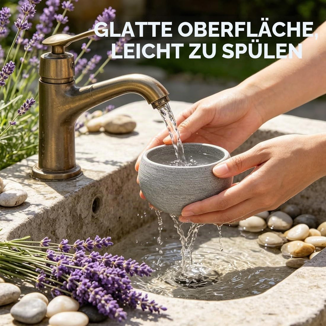 RANJIMA Sauna Verdampferschale aus Granit 10,5 x 6 cm Aromaschale für Aufgüsse auf Saunasteine mit M