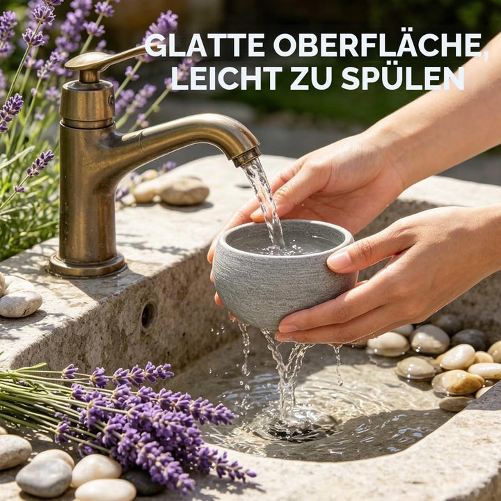 RANJIMA Sauna Verdampferschale aus Granit 10,5 x 6 cm Aromaschale für Aufgüsse auf Saunasteine mit M