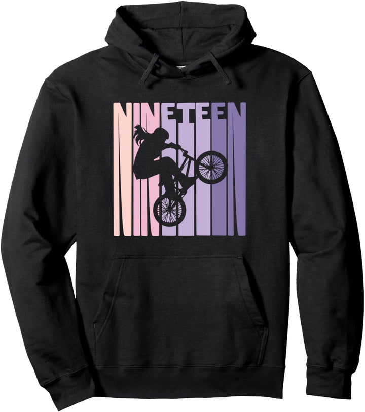 19. Geburtstag Mädchen Kinder BMX Retro Fan Motiv Pullover Hoodie