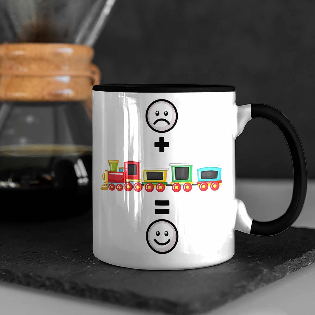 Trendation - Eisenbahn Tasse Geschenk für Eisenbahner Modelleisenbahn :(+ Eisenbahner = :) Lustige G