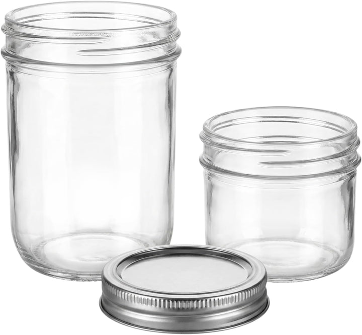 2er Müslibecher zum Mitnehmen, 500 ml + 100 ml Übernacht-Haferflocken-Gläser, Joghurtbecher zum Mitn