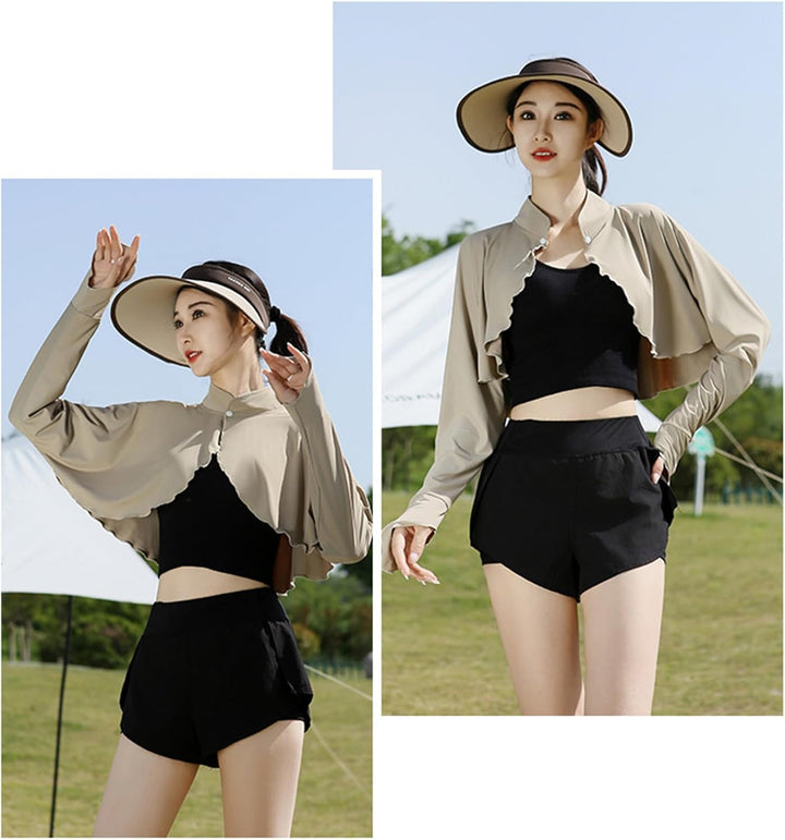 Elegtiskas Women’s Sun Protection Shawl UV Protection Shrug Lightweight Cooling Summer Cover Up for