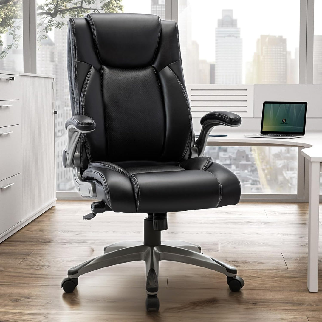 COLAMY Bürostuhl Ergonomisch, Chefsessel mit Hoher Rückenlehne, Ergonomischer 360° Drehstuhl für Bür