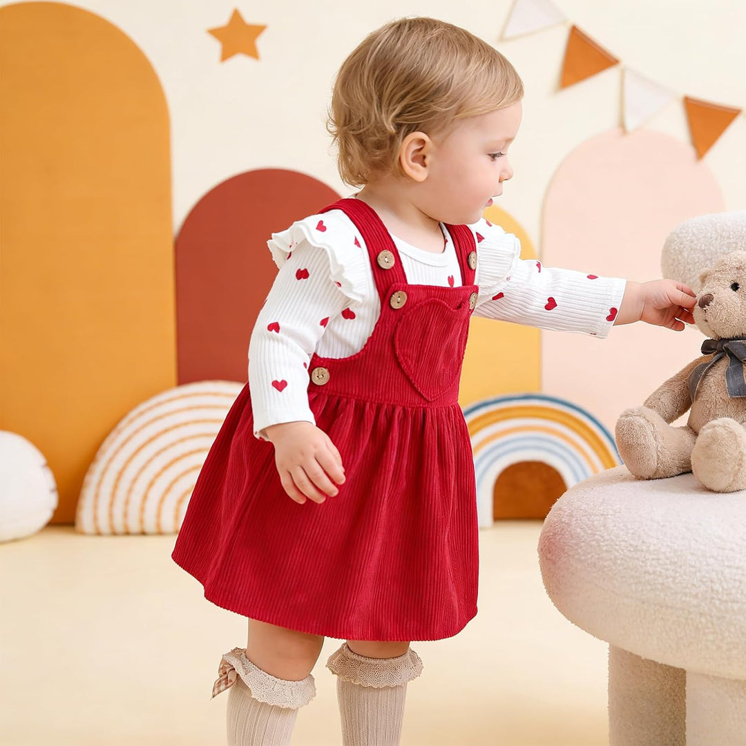 Baby Kleidung Mädchen Baby Valentinstag Outfit Neugeborene Kleidung Babys Strampler Strapse Rock Bek