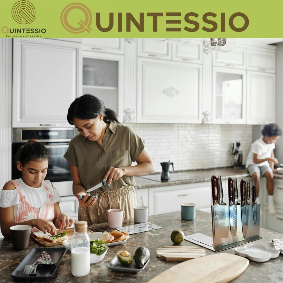 QUINTESSIO Messerblock magnetisch ohne Messer - Beidseitiger Messerhalter magnetisch aus Edelstahl -