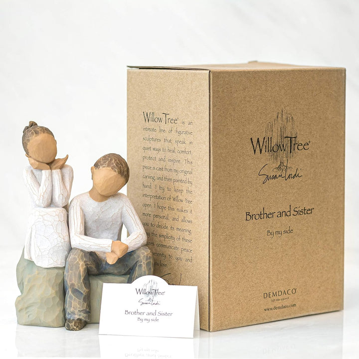 Enesco Willow Tree 26187 Figur Bruder und Schwester, 7,6 x 3,8 x 14 cm, Natur, Bruder und Schwester