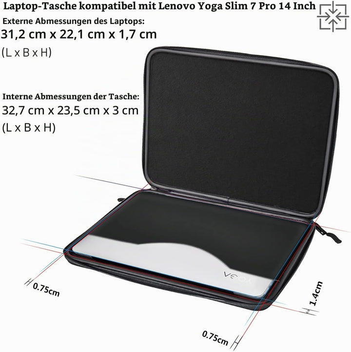 Smatree Hartschalen-Laptop-Hülle Kompatibel mit Lenovo Yoga Slim 7 Pro 14 Zoll Notebook, Lenovo Yoga
