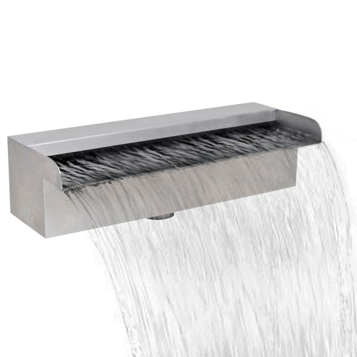 HOMIUSE Pool-Wasserfall Fontäne Rechteckig Edelstahl 30 cm L Wasserfall Brunnen Wasserfall Garten Wa