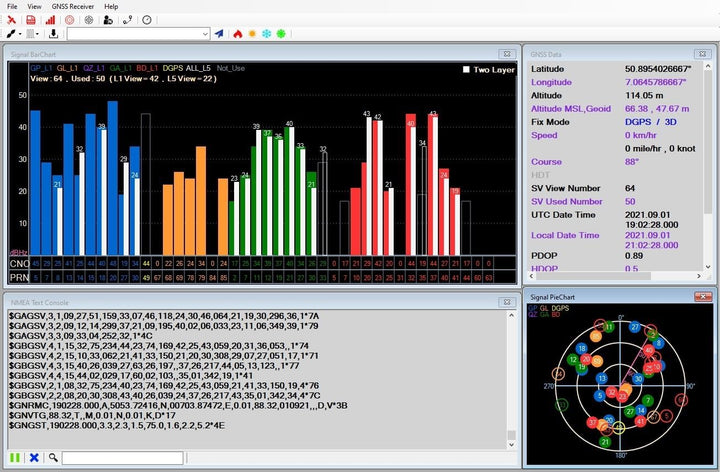 Hochleistungs-GNSS-Empfänger, GPS/GLONASS/Galileo/BeiDou/QZSS Unterstützung, einstellbare Aktualisie