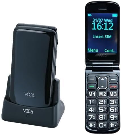 VOCA Klapphandy mit grossen Tasten für Senioren | Entsperrtes 4G LTE | Hohe Lautstärke | SOS-Taste |