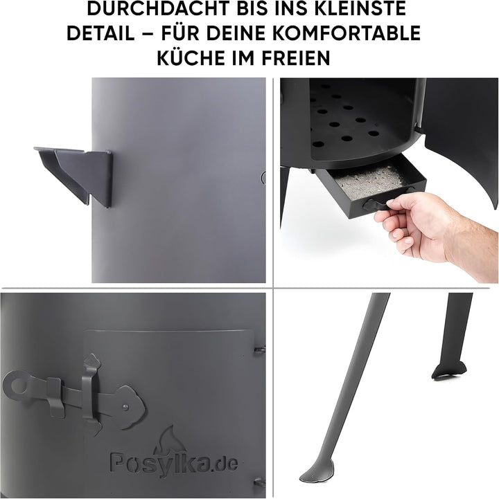 Utschak Feuerofen Ø 36cm für Kazan 10L | Kasan-Ofen Учаг Feuerschale Gulaschkanone | Usbekisch Feuer