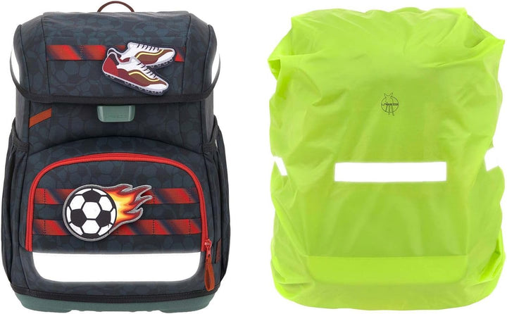 LÄSSIG Schulranzen Regenhülle Light Unique School Set 7-teilig Football deep blue dunkelblau