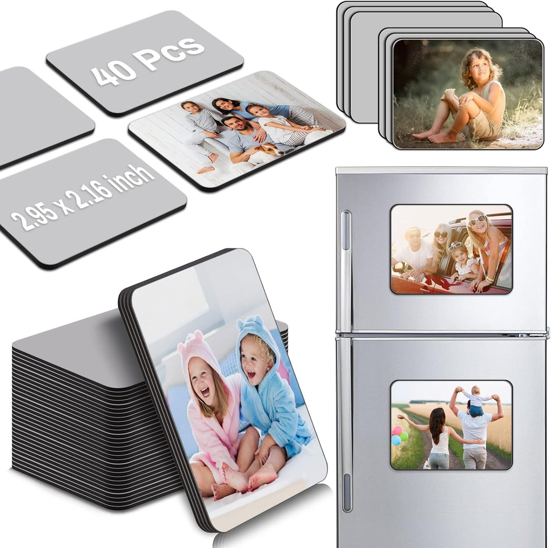Lucomb 40 Stück Sublimations-Magnete, blanko, 5,5 x 7,5 cm, personalisierte Kühlschrank-Magnete, Roh