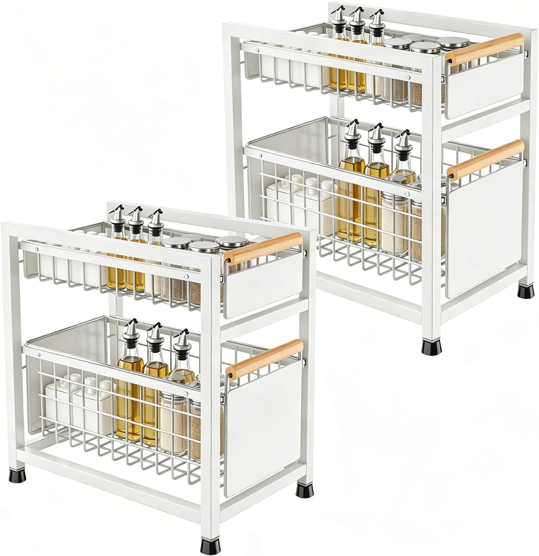 LANTUS Unterschrank für Spüle, ausziehbar, stapelbar, Regale für Schrank, Küche, Badezimmer, 39 x 24